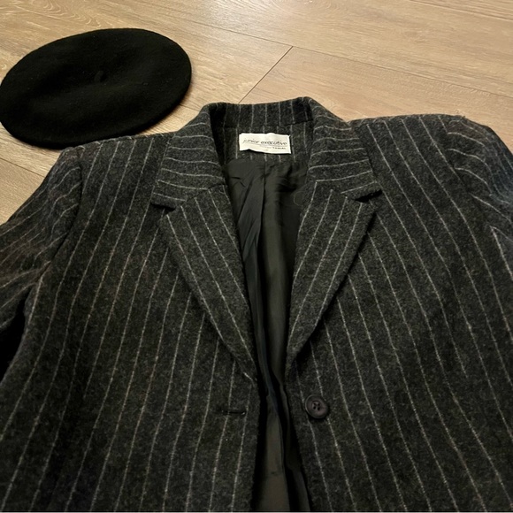 Classic Wool Blend Spring Coat, Sz L - Picture 11 of 12